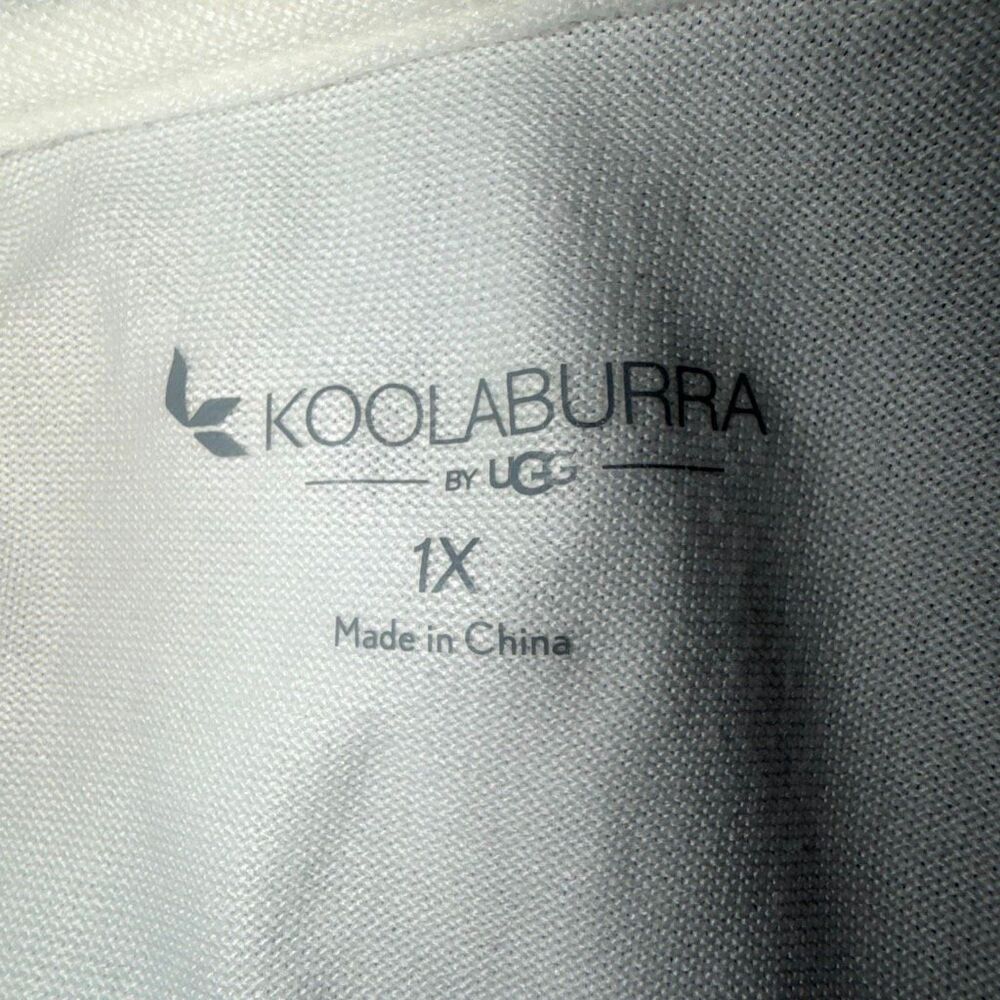 KOOLABURRA BY UGG Egret Cloud Jersey Short Sleeve Cardigan-1X - Picture 8 of 10